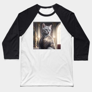 Royal Silver Bengal Cat Baseball T-Shirt